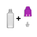 20ml LDPE Boston Round Child Resistant Bottles + Caps & Tips SET