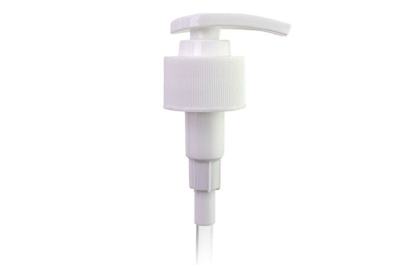 28-410 White Down Lock Lotion-Style Dispensing Pump w/ 8in Diptube