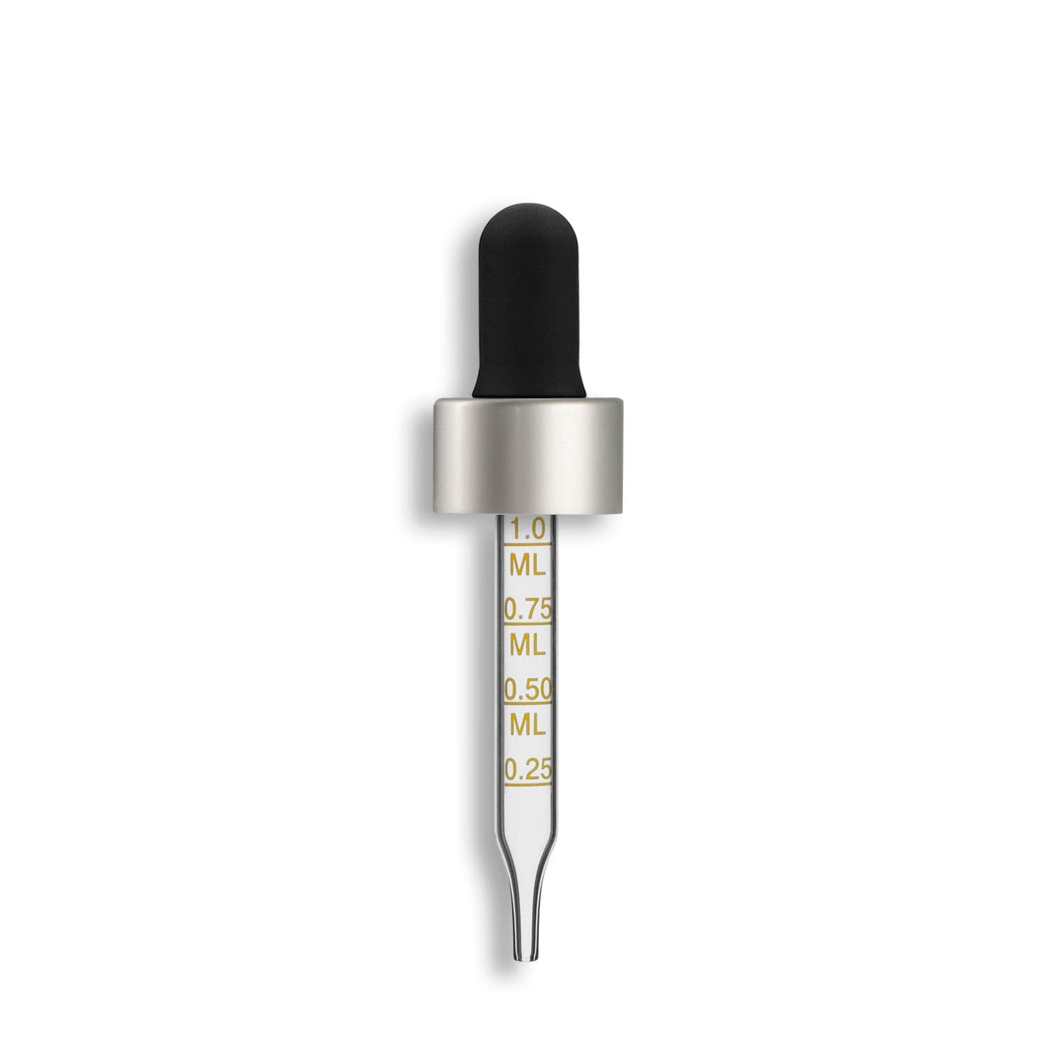 20-400 Matte Silver Standard Dropper Assembly w/ Black Bulb- Graduated