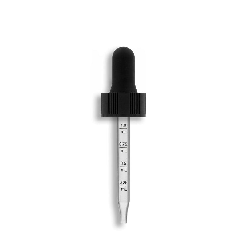 20-400 Standard Dropper Assembly w/ Plastic Pipette- Graduated (Printed) 76mm Length