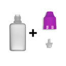 30ml LDPE Boston Round Child Resistant Bottles + Caps & Tips SET