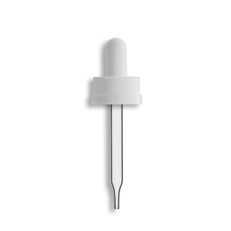 20-400 White Child Resistant Dropper Assembly- Clear 76mm Length