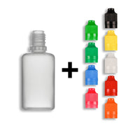 30ml LDPE Boston Round Child Resistant/Tamper Evident Bottles + Caps & Tips SET