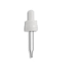 18-415 White Tamper Evident/Child Resistant "Superdropper" Dropper Assembly w/ Nitrile Bulb- Clear 76mm Length