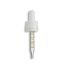 18-415 White Tamper Evident/Child Resistant "Superdropper" Dropper Assembly w/ Nitrile Bulb- Graduated 76mm Length