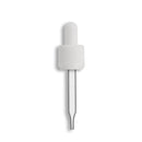 18-415 White Tamper Evident/Child Resistant Dropper Assembly w/ Nitrile Bulb- Clear 76mm Length