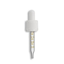 18-415 White Tamper Evident/Child Resistant Dropper Assembly w/ Nitrile Bulb- Graduated 76mm Length