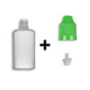 50ml LDPE Boston Round Child Resistant Bottles + Caps & Tips SET