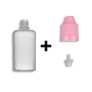 50ml LDPE Boston Round Child Resistant Bottles + Caps & Tips SET