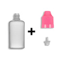 50ml LDPE Boston Round Child Resistant Bottles + Caps & Tips SET