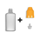 50ml LDPE Boston Round Child Resistant Bottles + Caps & Tips SET