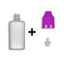 50ml LDPE Boston Round Child Resistant Bottles + Caps & Tips SET