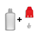 50ml LDPE Boston Round Child Resistant Bottles + Caps & Tips SET