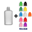 50ml LDPE Boston Round Child Resistant Bottles + Caps & Tips SET