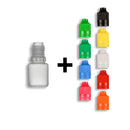 5ml LDPE Boston Round Child Resistant/Tamper Evident Bottles + Caps & Tips SET