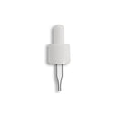 18-415 White Tamper Evident/Child Resistant Dropper Assembly- Clear 49mm Length