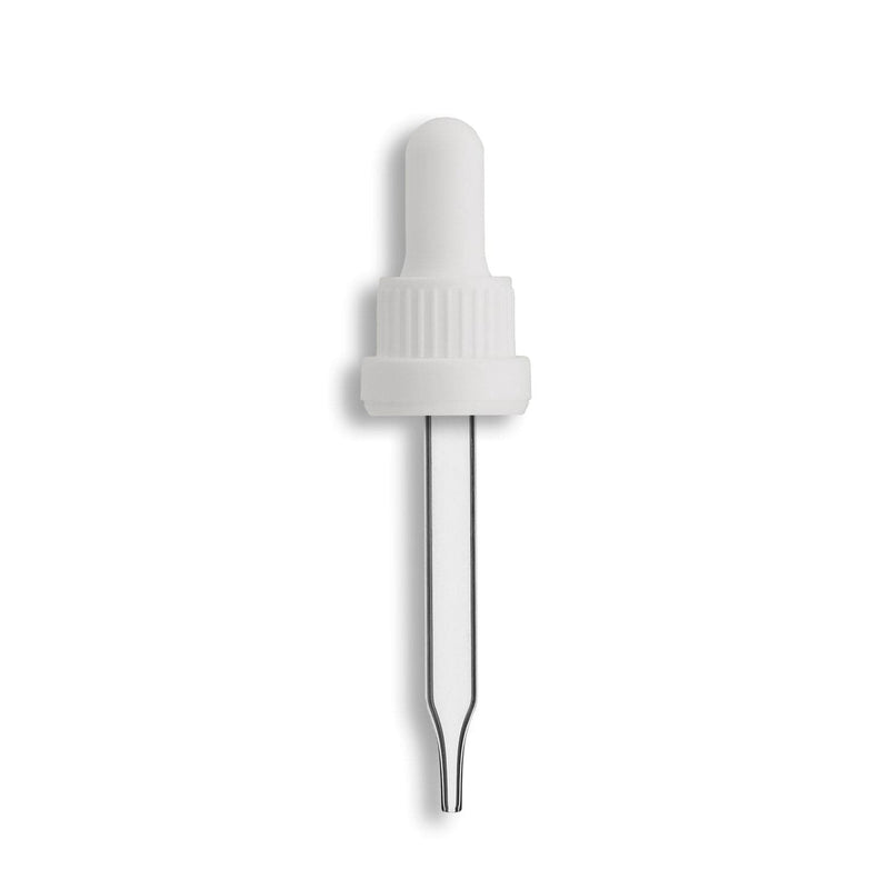 18-415 White Tamper Evident Dropper Assembly- Clear 91mm Length