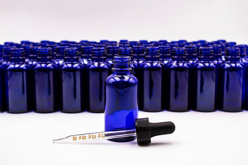 1 oz Cobalt Blue Glass Bottles (30ml)- Pack of 120