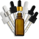 30mL Amber Euro Round Glass Bottle + Graduated Dropper Assembly Set