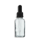 30mL Clear Euro Round Glass Bottle + Clear Dropper Assembly Set