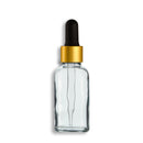30mL Clear Euro Round Glass Bottle + Clear Dropper Assembly Set