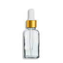30mL Clear Euro Round Glass Bottle + Clear Dropper Assembly Set