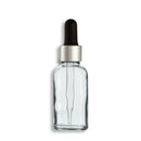 30mL Clear Euro Round Glass Bottle + Clear Dropper Assembly Set