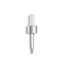 18-415 Matte Silver Standard Dropper Assembly w/ Nitrile Bulb- Clear 66mm Length