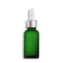 30mL Frosted Green Euro Round Glass Bottle + Clear Dropper Assembly Set