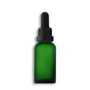 30mL Frosted Green Euro Round Glass Bottle + Clear Dropper Assembly Set