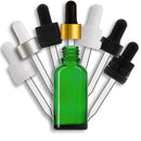 30mL Green Euro Round Glass Bottle + Clear Dropper Assembly Set